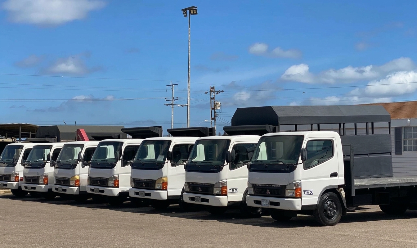 Flota de camiones Mitsubishi Fuso para transporte de insumos y materiales - TEX C.A.