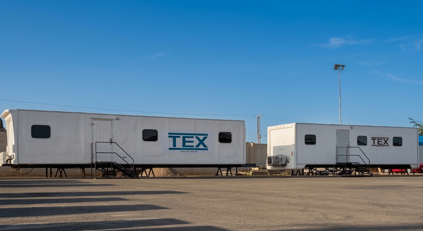 Tráileres Precasa para oficinas técnicas en campamentos de paradas de planta - TEX C.A.