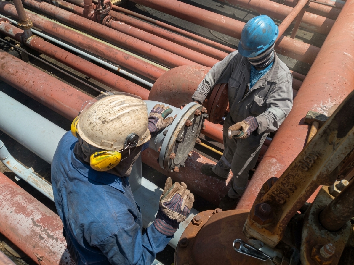 Alineación e inspección de precisión en acoples y juntas bridadas en refinería